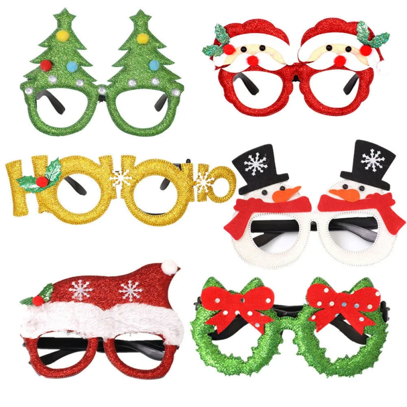 

Happy New Year Christmas Eyeglasses Frame Santa Snowman Tree Elk Kid Eyeglasses Decor Home Ornament 2023 Xmas Gift Supplies Noel
