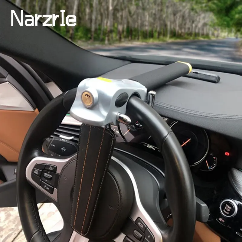 

Car Steering Wheel Lock Foldable Automobile Steering Lock Anti Theft Protection T-Locks Security Car Locks for Car Accessories
