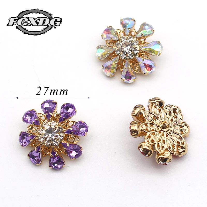 

10pcs Super Beautiful Crystal Buttons for Clothing Women's Dress Fur Coat Decorative Buttons Sewing Supplies Rhinestone Buttons