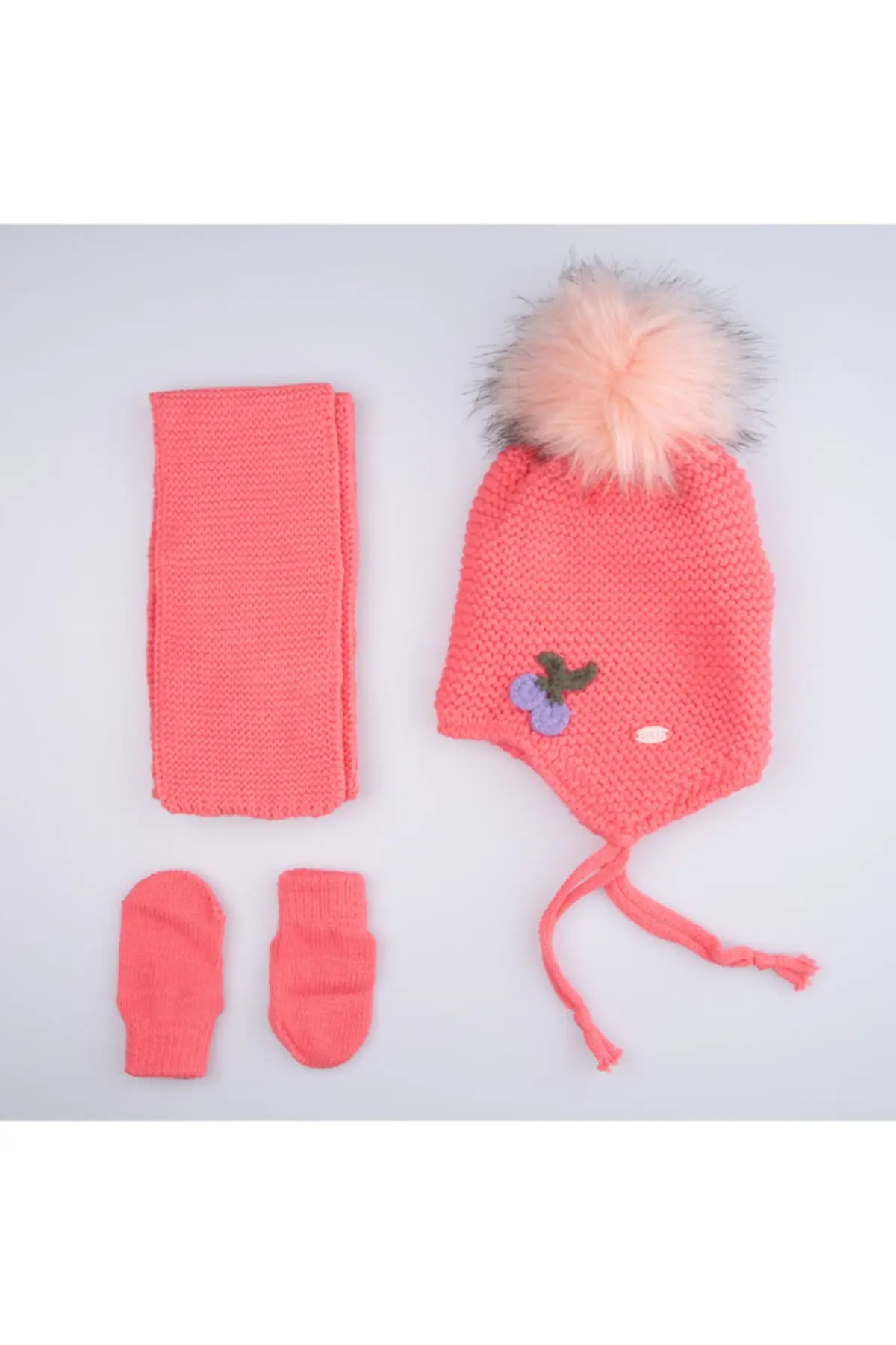 

Набор из шапки и перчаток 3 шт. Набор для маленьких девочек