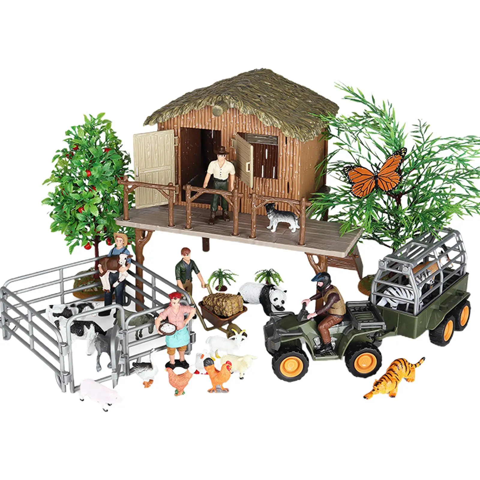 

Realistic Farm House Model Figures Playset Figurines School Project Farmhouse Miniature Barn Toy Set for Kids Children