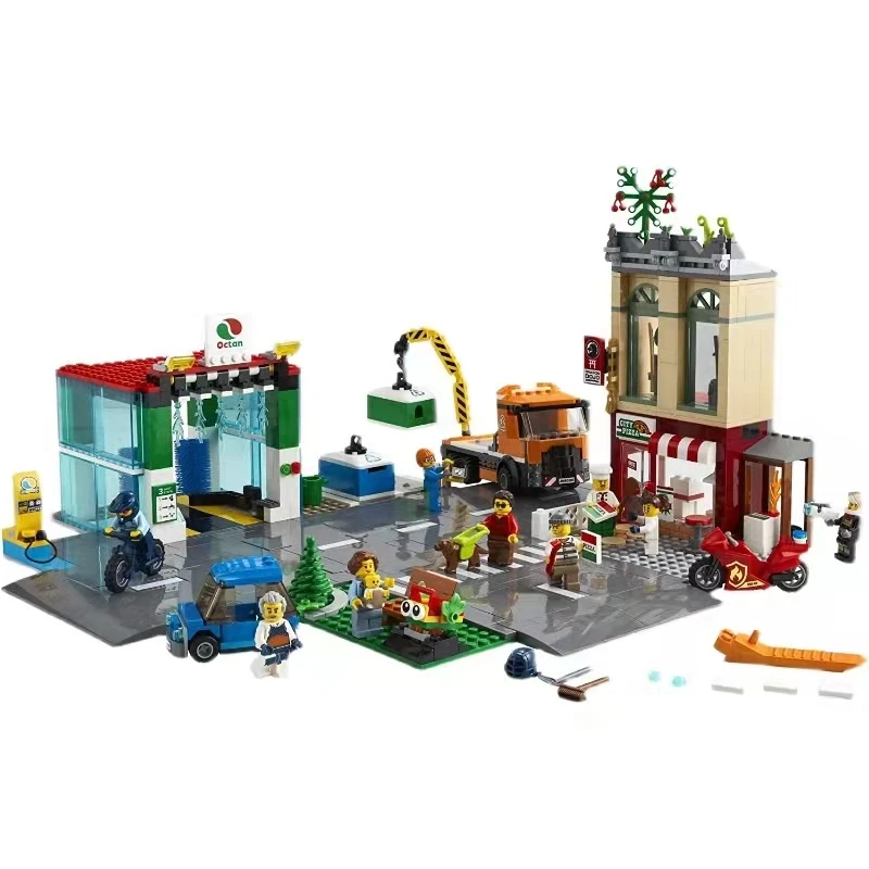 

842pcs Town Center Building Blocks Bricks Model DIY Compatible 60292 with City Toys for Kids Children Christmas Gifts