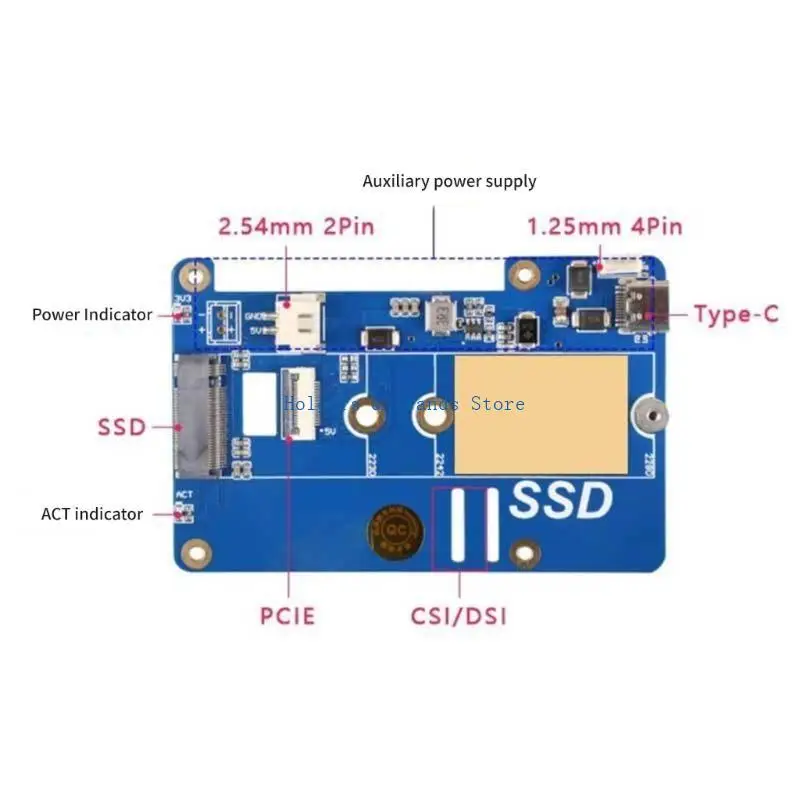 Фото Плата адаптера SSD Y4UE MPS2280P PCIe к M.2 NVME для платы расширения RPi 5 №5