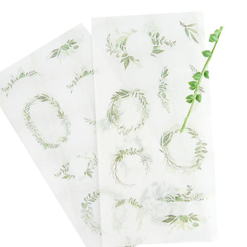 6 цветов клейкие стикеры для скрапбукинга с милыми листьями фотоальбом украшения