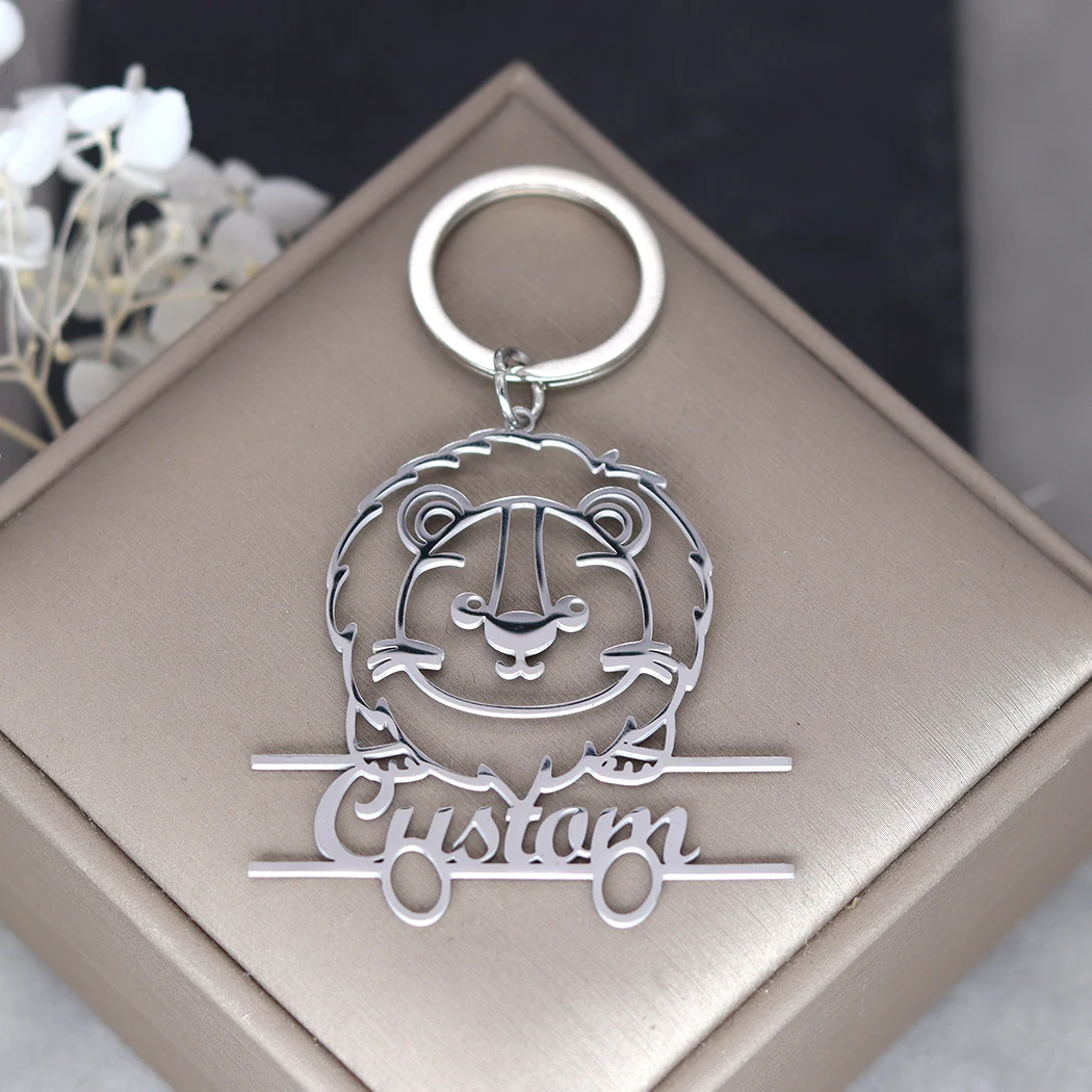Брелок с подвеской в виде льва из нержавеющей стали на заказ для женщин брелок