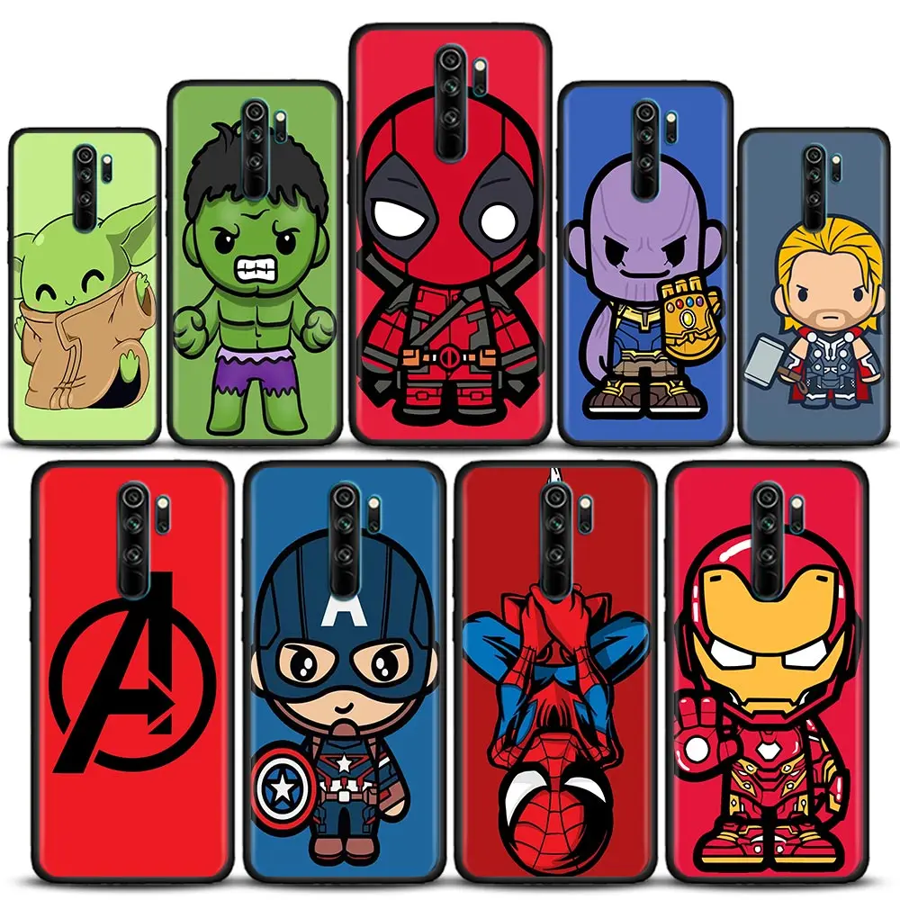 

The Avengers Deadpool Groot Marvel Redmi 9 Phone Case For Xiaomi Redmi9 Back Cover Redmi 9A 9T 9C 10 C 8 7A 6A 11 12C Soft Cases