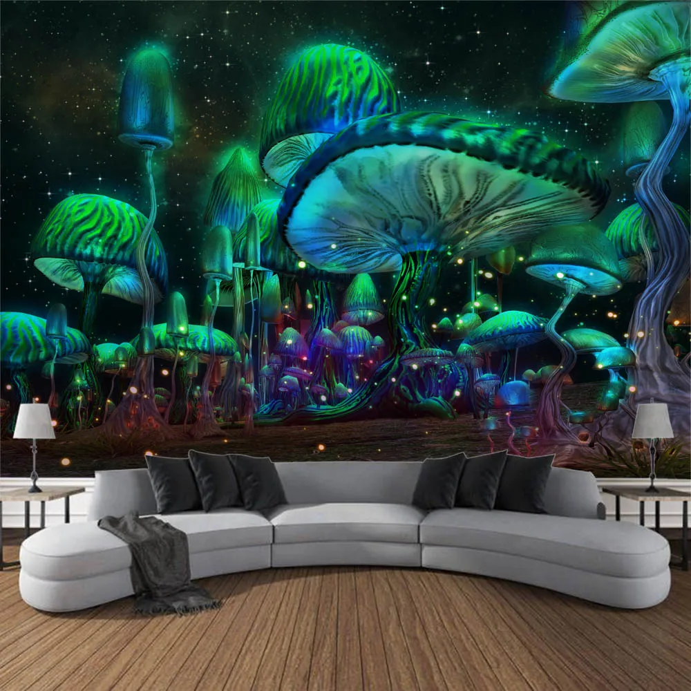 

Psychedelic mushroom tapestry bohemian mandala wall hanging fantasy cartoon room wall decoration hippie witchcraft tapestry