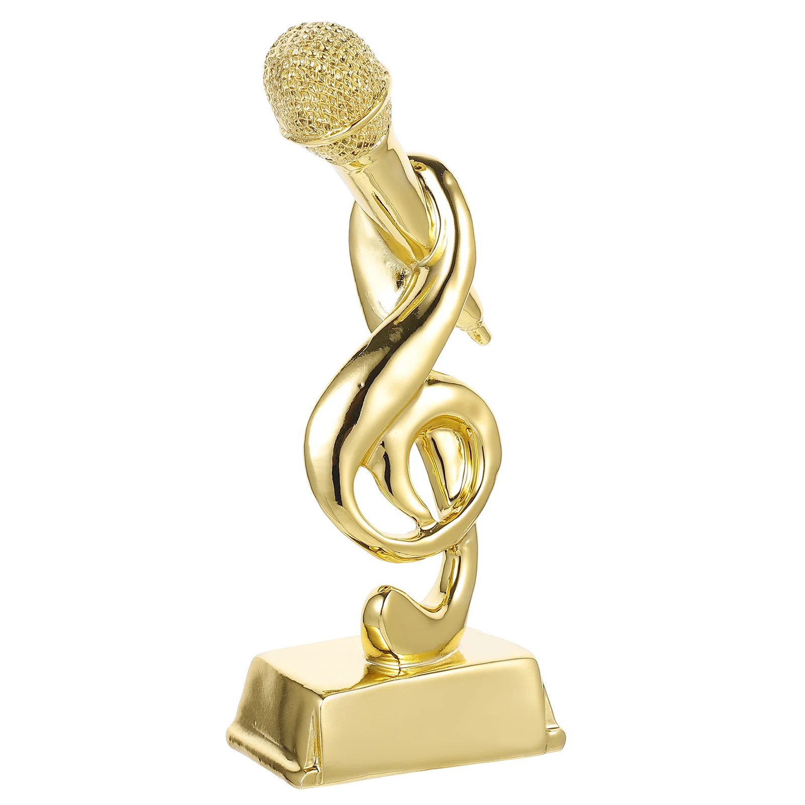 

Trophy Microphone Award Party Trophies Music Singing Awards Karaoke Gold Golden Mic Note Funny Statue Musical Competition