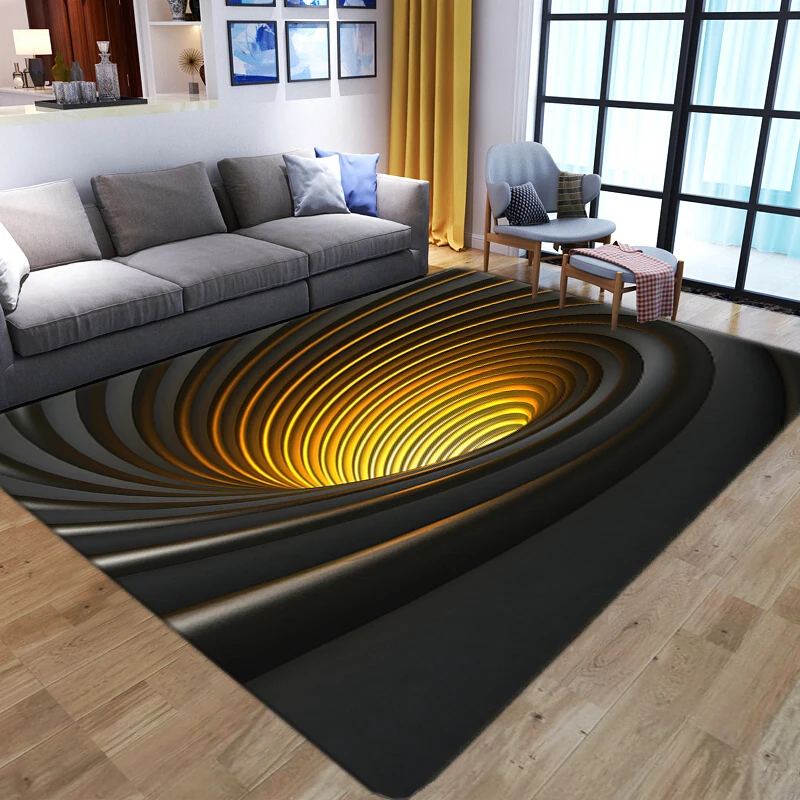 

3D Vortex Illusion Carpets Entrance Door Floor Mat Gorgeous Geometric Non-slip Area Rugs Living Room Bedroom Sofa Decor Trap Rug