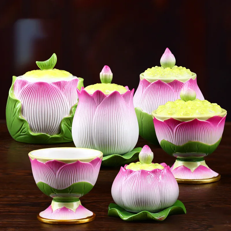 Зал Будды керамика подача воды украшения для чашек домашняя рамка богу украшение