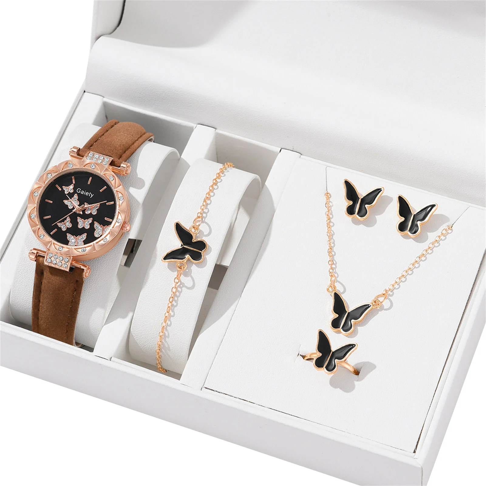 

Women's Quartz Watch Jewelry Set Round Dial Shatterproof Wristwatch Set for Valentine's Day Christmas Gift