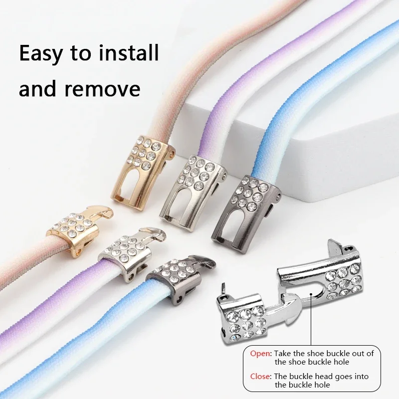 Эластичные Шнурки С Градиентом И Алмазными Перекрестными Замками Плоские Без