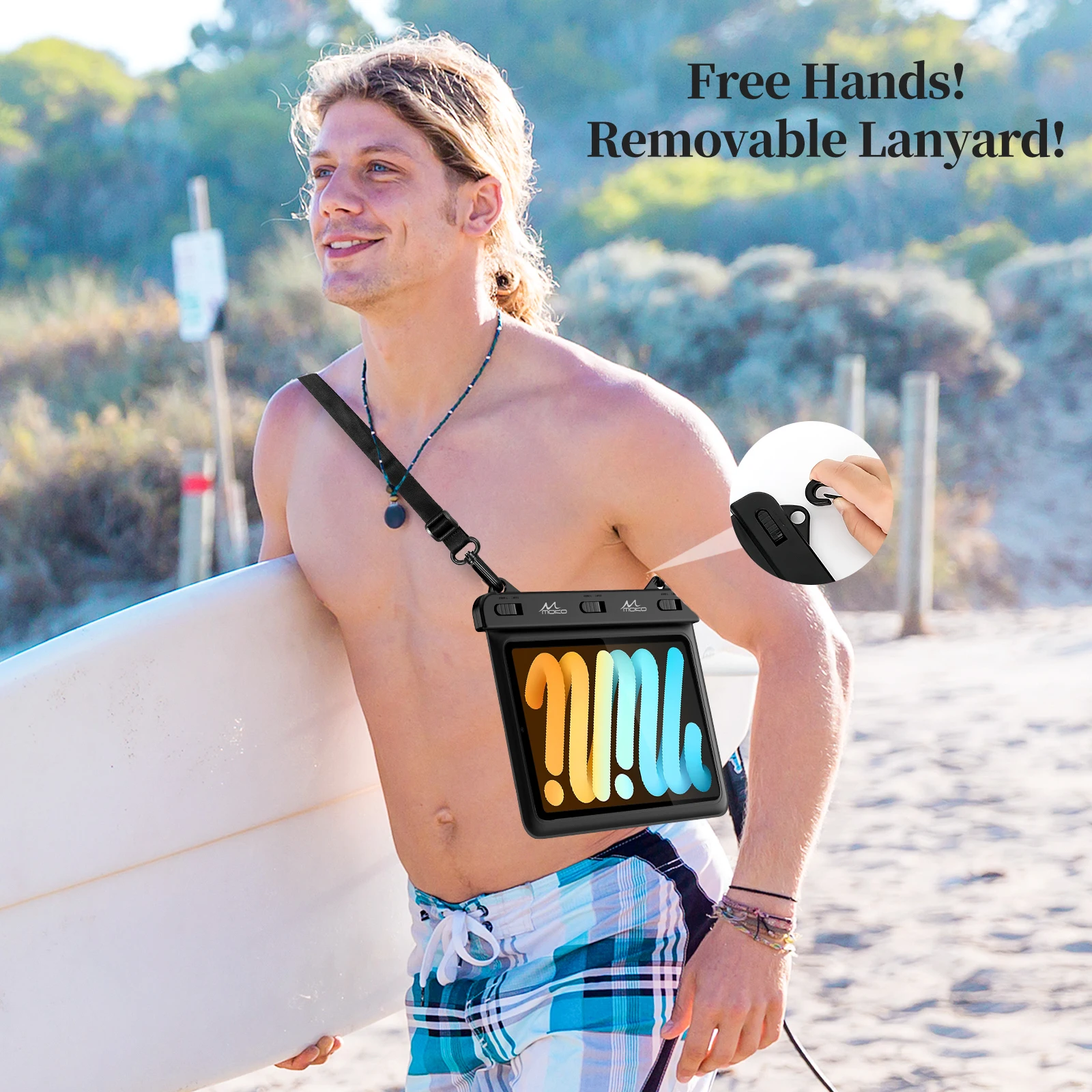 MoKo Waterproof Tablet Case for Fire HD 8/Fire 7, iPad Mini 6/5/4/3, Galaxy Tab Pro 8.4, Tab S2/Tab E/Tab A 8.0 8.4 Stand Holder