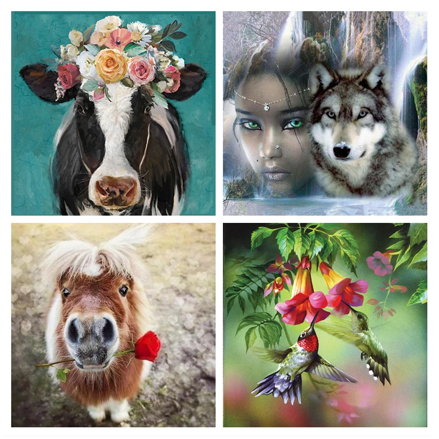 

DIY 5D Diamond Painting Artwork Animals Full Drill Square Round Embroidery Mosaic Art Picture Of Rhinestones Home Decor Gifts