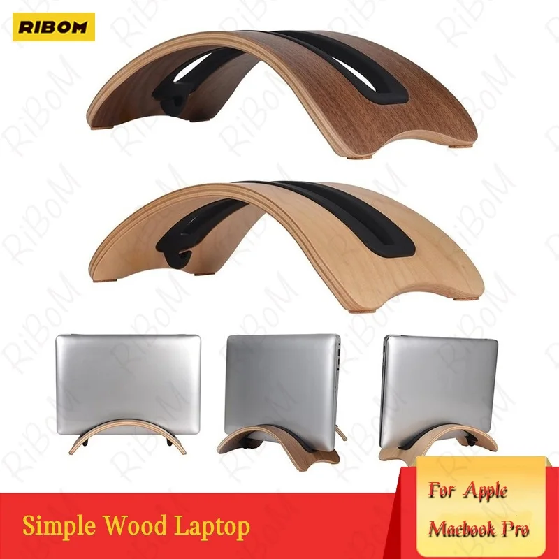 

New Vertical Tablet Samdi Natural Original Simple Wood Laptop IPad Desktop Stand Holder Display Stander For Apple Macbook Pro