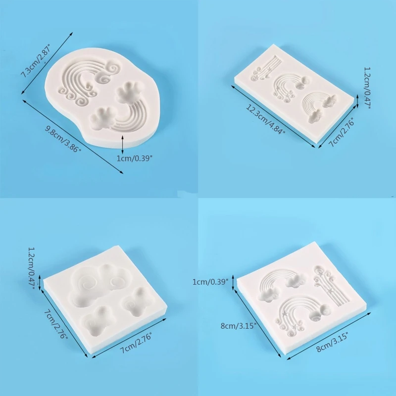 

Rainbow and Cloud Silicone Mold Fondant Mould Cake DIY Supplies Professional Pastry Baking Tools Handmade Soap Mold