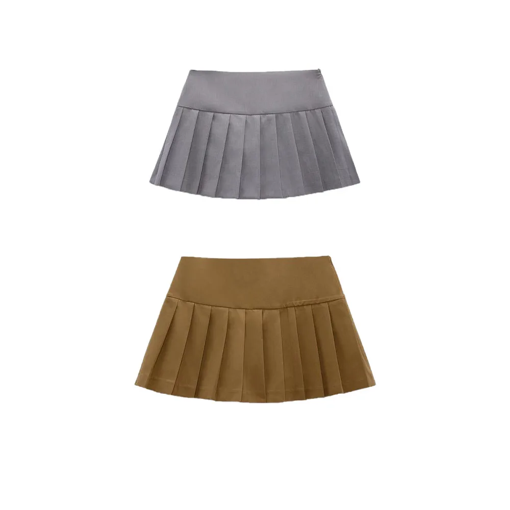 

Zach AiIsa counter quality summer new women's clothing college style sweet sports casual high waist wide pleated skirt pants