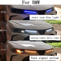 2pcs 12v car parts flexible drl led light strip turn signal lamp yellow auto flowing daytime running ip68 for bmw headlights