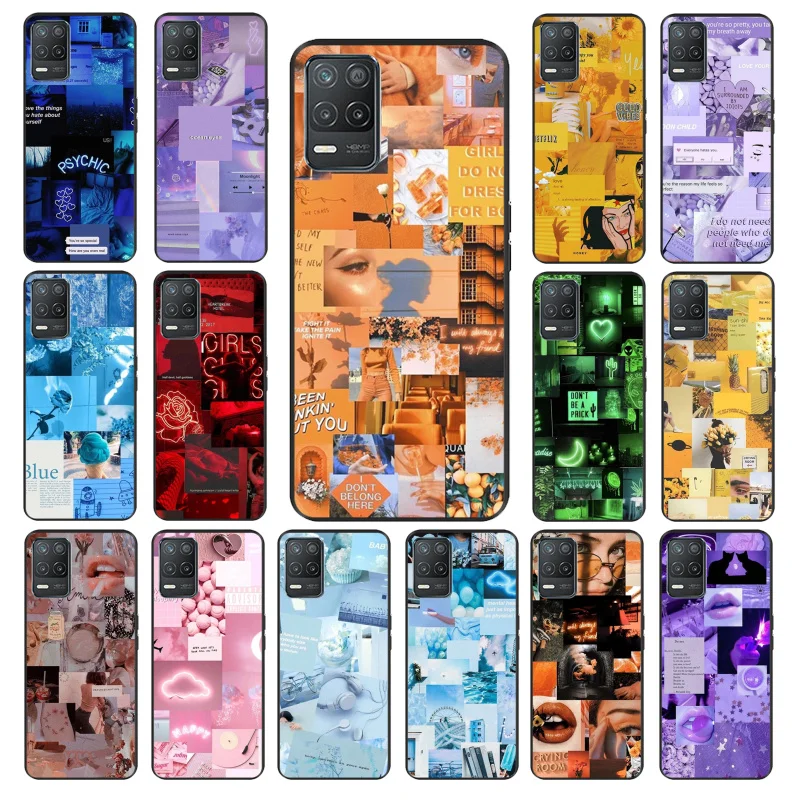 

Blue Yellow Red Aesthetic Phone Case for OPPO Realme GT 2 Pro X2 Pro XT C25S 8 7 6 Pro 6i GT Master C3 C21 C21Y C11 X3 SuperZoom