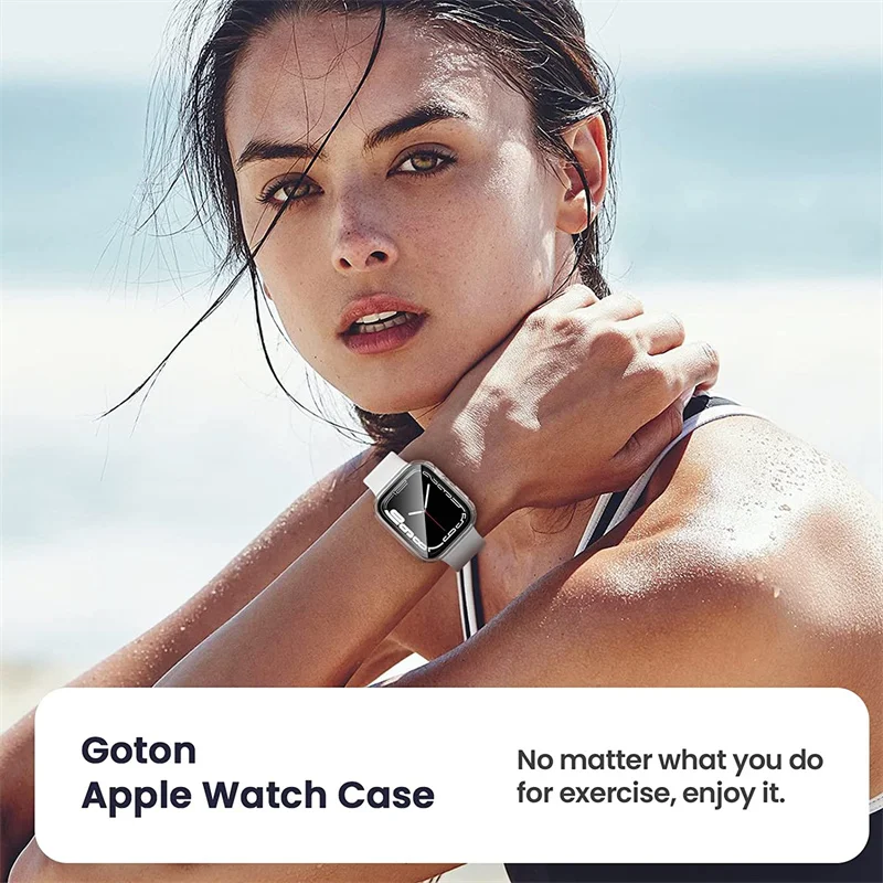 Защитный чехол для Apple watch 7/6/SE/5/4/3 защитная пленка из закаленного стекла iwatch 41 мм 45