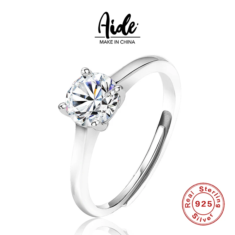 

Aide 925 Sterling Silver Wedding Rings 1 Carat D Color Moissanite Engagement Rings Women's Jewelry With Certificate Gift 2022
