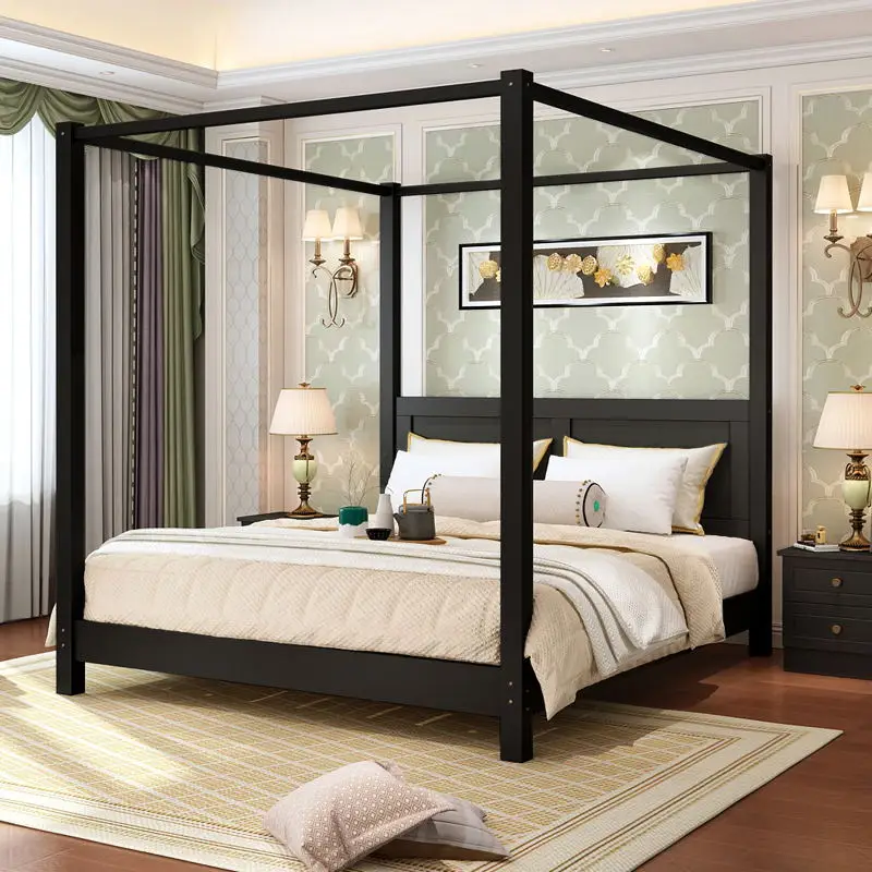 Полка-кровать простая Скандинавская кровать с четырьмя плакатами для