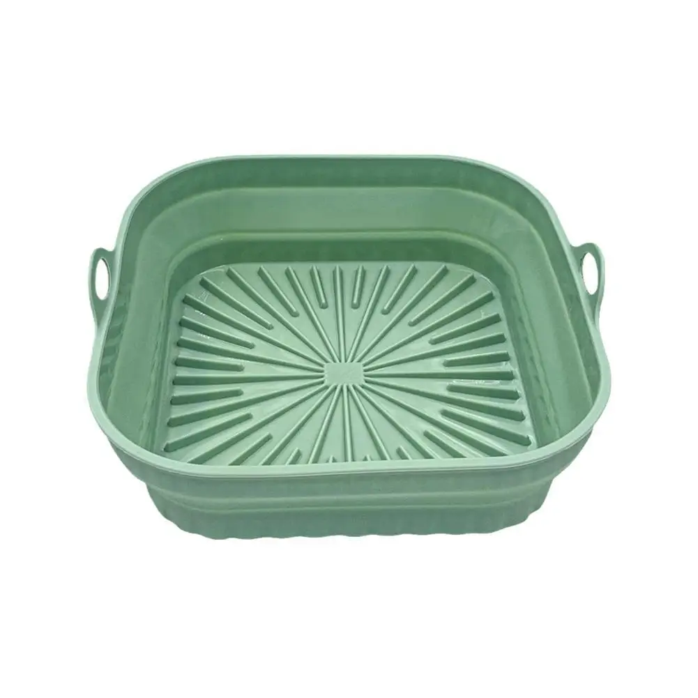

Foldable Fryer Silicone Grill Pan Round Square Color Accessories Reusable Kitchen Pan Green Pizza Grill Pot Chicke N6f7