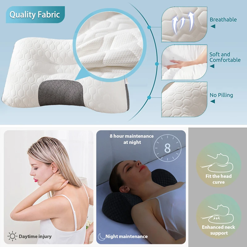 New 3d Spa Massage Pillow Partition To Help Sleep And Protect The Neck Pillow Knitted Cotton Pillow Bedding For Home Hotel