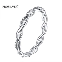prosilver 925 sterling silver twist ring stackable knuckle finger wedding anniversary rings size 4 12 for womens girls pyr15185b