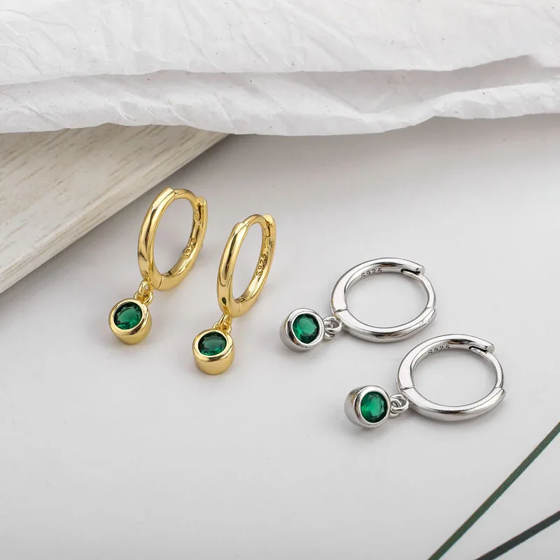 

New Fashion Earrings Korean Silver Color Zircon Earrings Simple Eardrop Personality Creative Round Earring For Women Party Gift