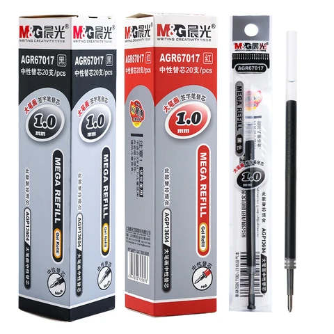 M & G AGR67017 1,0 мм гелевые стержни для ручек черные/синие/красные чернила 20 шт./партия