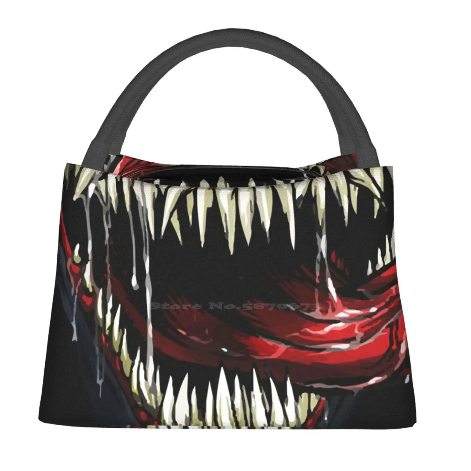 

Let Put Samile на это лицо, Портативная сумка для ланча, изолированная сумка, улыбка, Веном, страшный симбиот, комиксы, фантастика, искусственный Веном