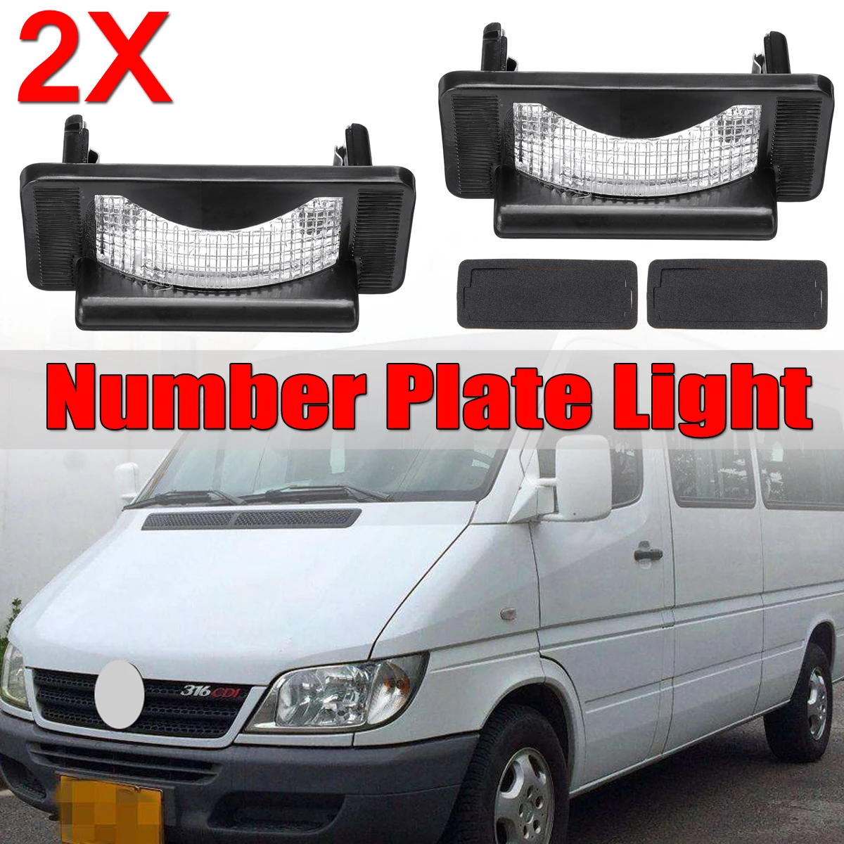 

Подсветка номерного знака автомобиля 9018200156, для Mercedes Sprinter, VW LT 1995-2006, VW LT 1996-2006, 2 шт.