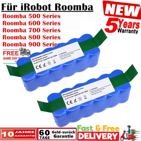 Аккумулятор для пылесоса iRobot Roomba, батарея 14, 4 В, 5000 мАч, серия 500, 600, 700, 800, iRobot Roomba 620, 770, 780, 580