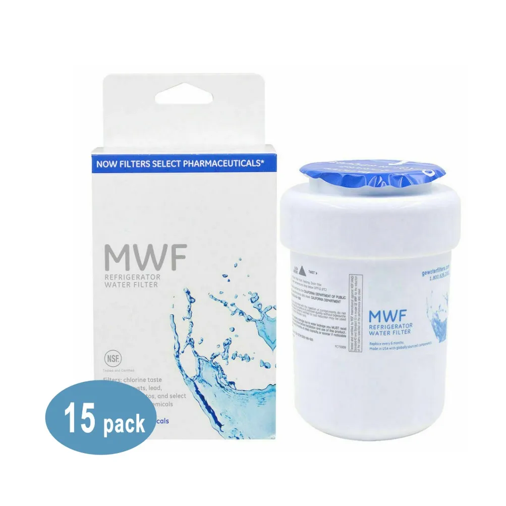 

15 упаковок запасных фильтров для воды в холодильнике MWF совместимы с GE Refrigerator MWF, MWFA, MWFP, GWF, GWFA, GWF06