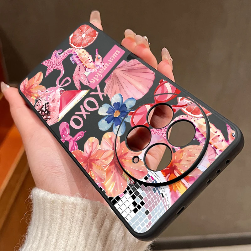 Фото Розовый чехол с мультяшным цветочным рисунком для OnePlus 15 13 13T 12, мягкий силиконовый чехол из ТПУ для Oneplus Nord 5 13R 12R 11R 5G №1