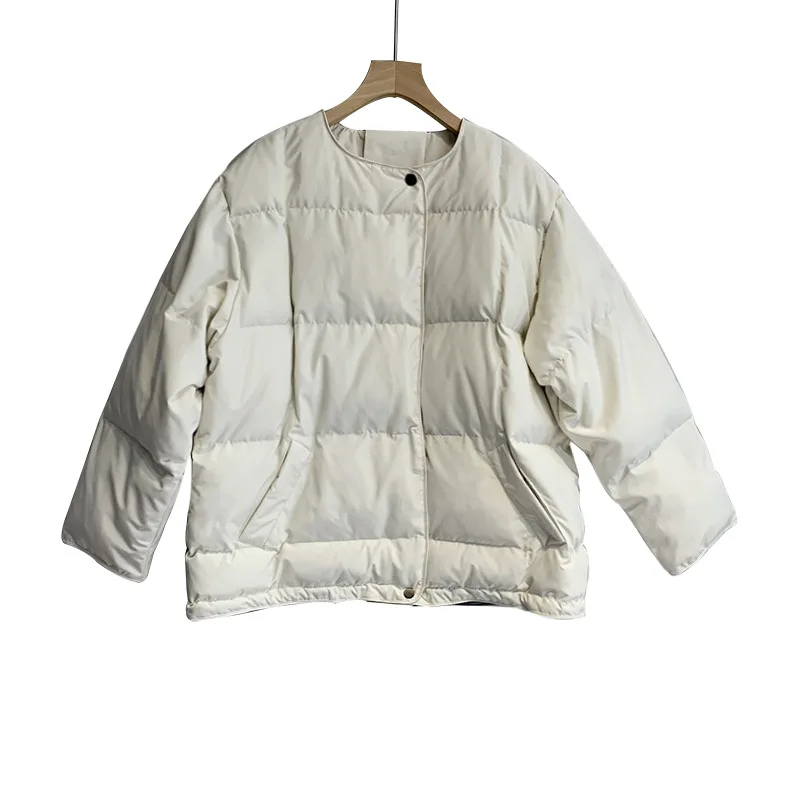 Winter New Rhombic Cotton-padded Clothes Female Korean Version Of Solid Color Short Warm Collarless Padded Bread Clothing Female