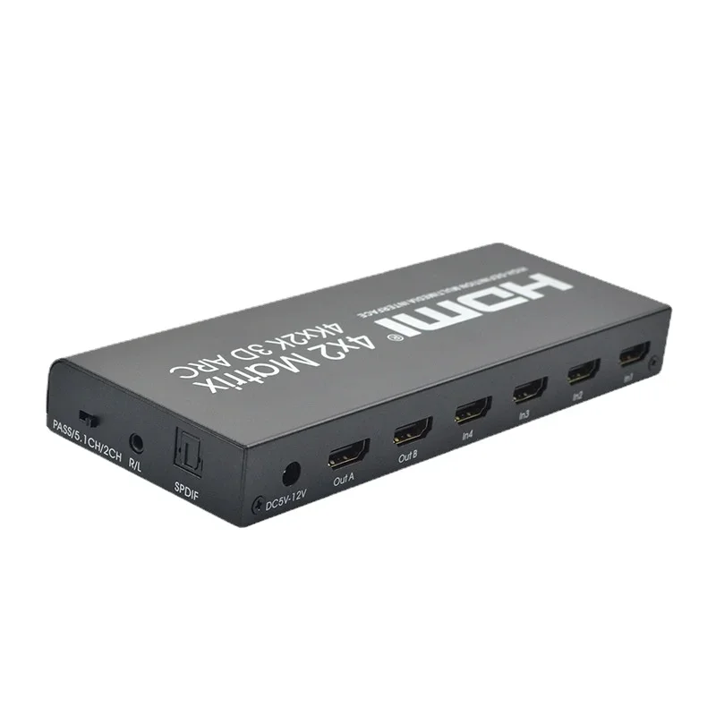 Переключатель высокой четкости HDMI Matrix 4x2 — распределитель 4Kx2K с возвратным