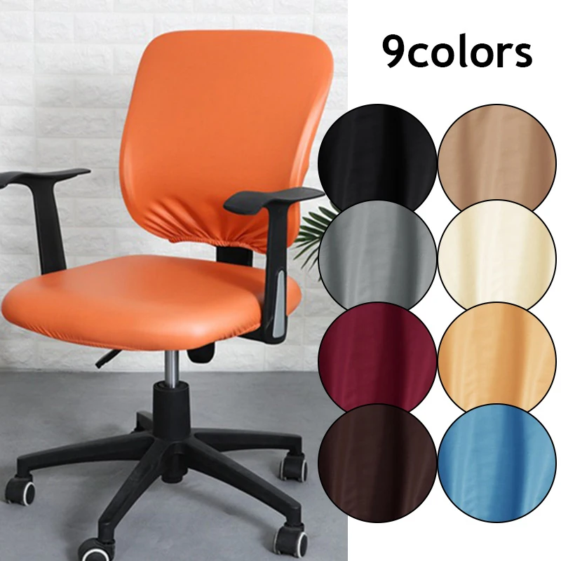 

Split Chair Cover PU Leather Office Chair Cover Computer Chair Case Waterproof Hotel Use Office Chair Dirt Resistant Chair Cover