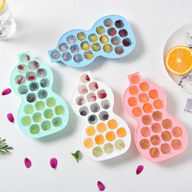 

Japanese Style Silicone Ice Tray With Lid Homemade Ice Mold Creative Gourd Popsicle Sorbet Mold Baby Food Box Ice Cude Maker