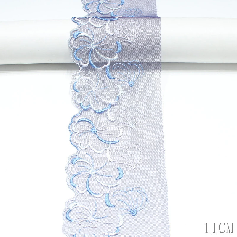28Yards Embroidery Blue Flower Lace Fabric Trim Ribbon DIY Sewing Applique Collar Guipure Bra Underwear Decor