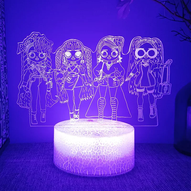 

OMG Dolls LOL Surprise Table Led Lamp For Bedroom Manga Figure Bedside Night Lights Kawaii Room Decor Children's Christmas G