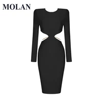 molan backless woman sexy long dress summer long sleeve o neck party vocation elegan solid female 2022 dress hot vestido