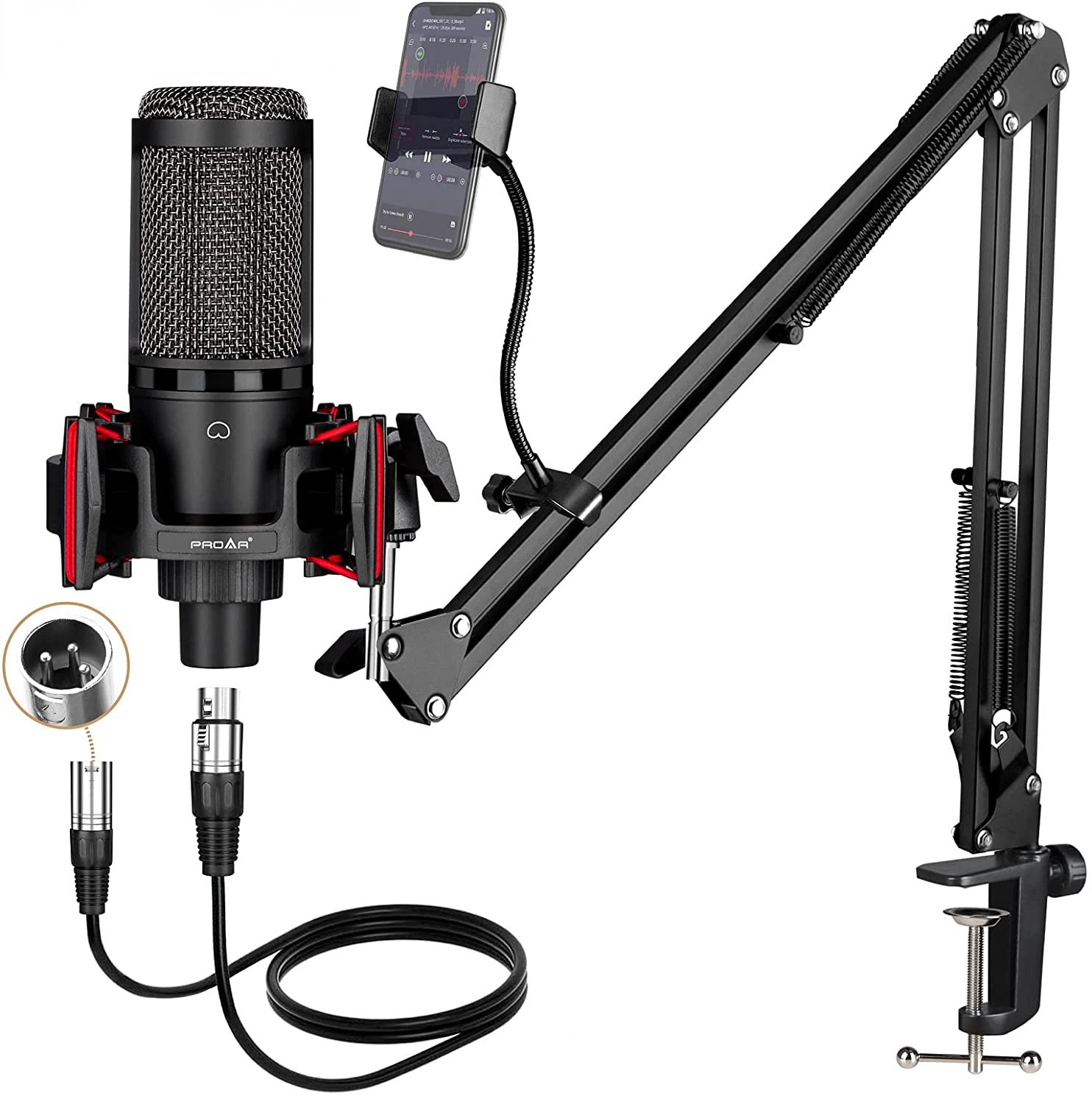 

Профессиональный конденсаторный микрофон XLR, студийный кардиоидный микрофон для записи и пения, Youtube