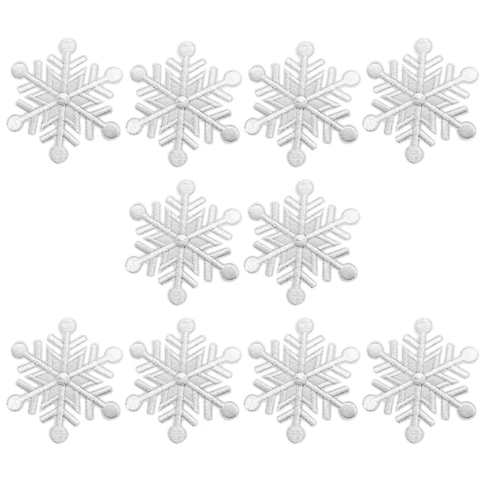 

10 Pcs Snowflake Stickers Clothes Applique Patches Iron Decals Sew Clothing Coat Decors