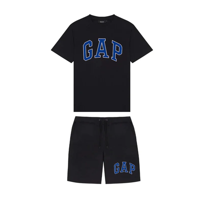 GAP brand new men's suit fashion two-piece men's street short-sleeved shorts casual oversized comfortable clothing jogging train