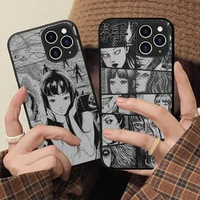 yndfcnb junji ito tees horror phone case hard leather case for iphone 11 12 13 mini pro max 8 7 plus se 2020 x xr xs coque