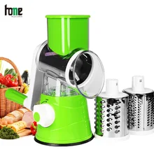 Rotary Cheese Grater Vegetable Cutter Mandoline Slicer Food Crusher Chopper with 3 Steel Roller Blade Kitchen Gadget Accessories