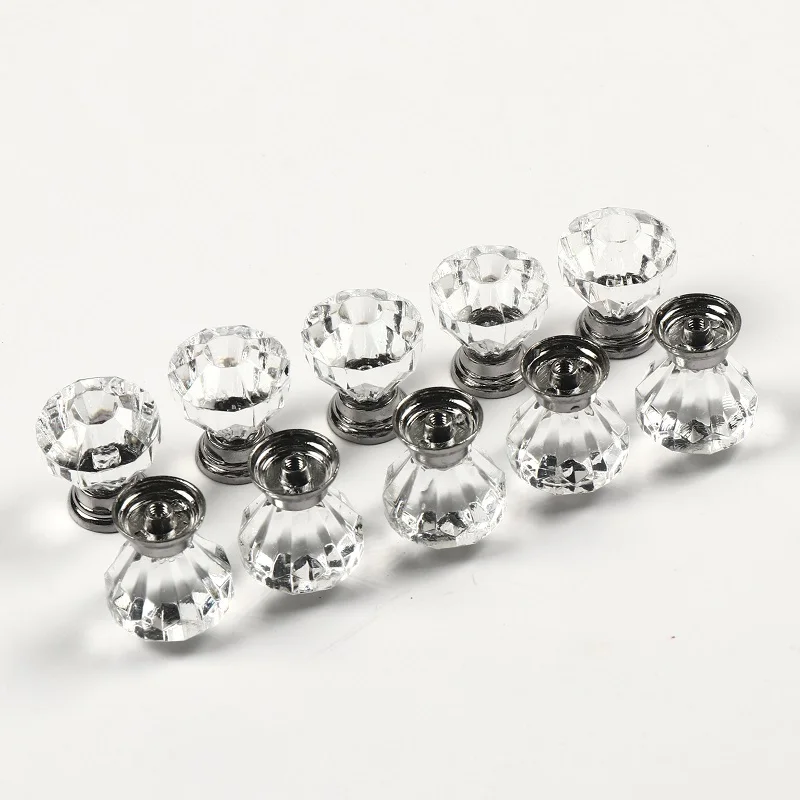 

10pcs Clear Acrylic 30mm Diamond Shape Knob Cupboard Drawer Pull Handle Knobs Brand New Knobs and Kandles for Furniture Drawers