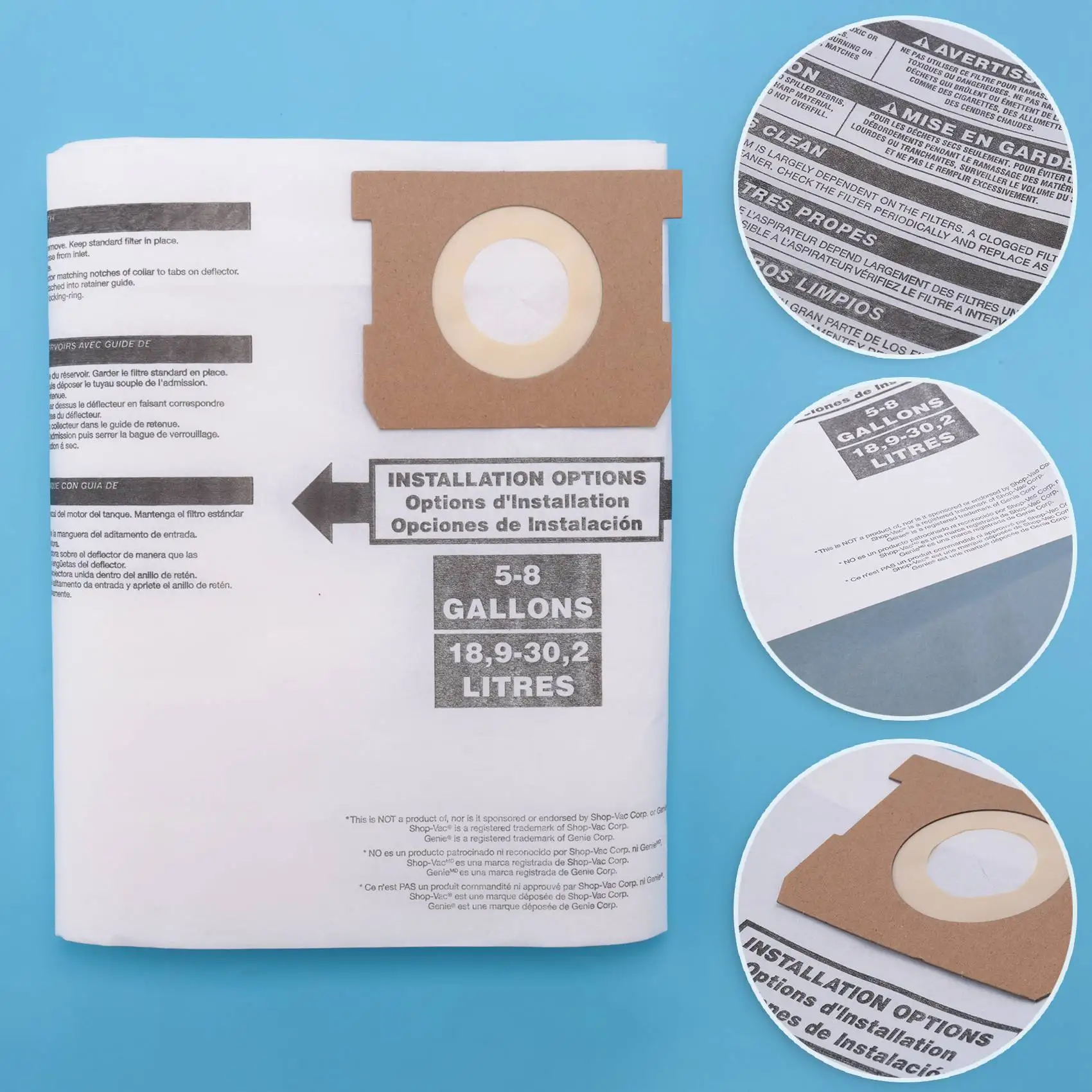 Мешки для пылесоса сухой и влажной уборки 5 шт.